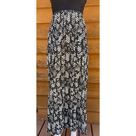 Roxy Black & White Strapless Maxi Dress Size M - Picture 5 of 8